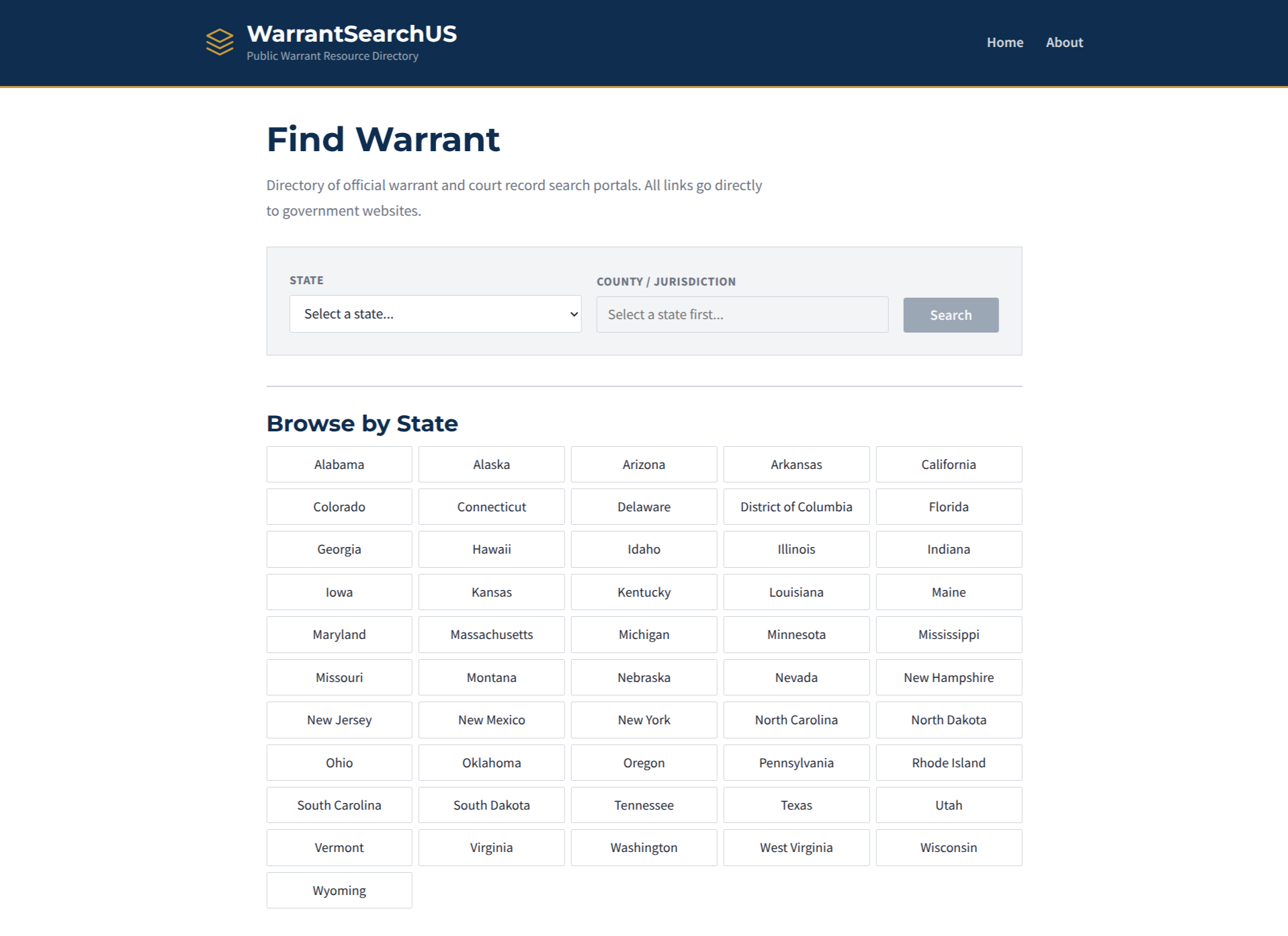 US Warrant Search screenshot 1