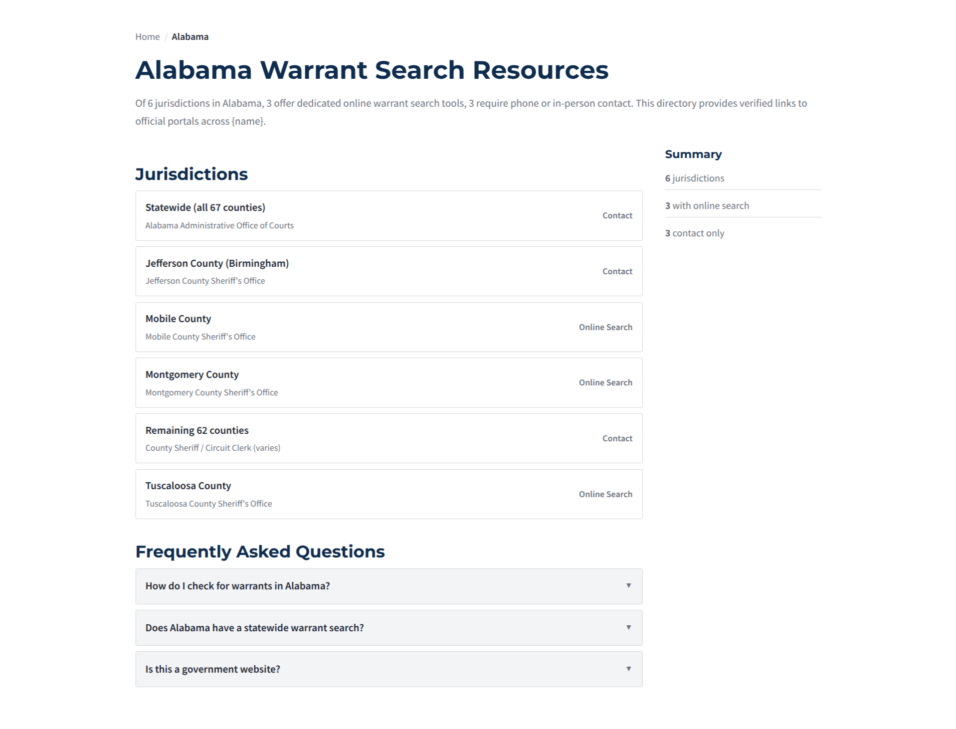 US Warrant Search screenshot 2